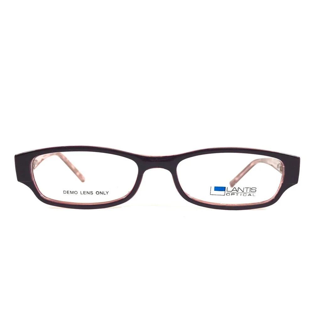 Lantis Optical Eyeglasses Frame L8014 PRP Purple Rectangle Crystals 48-16-130